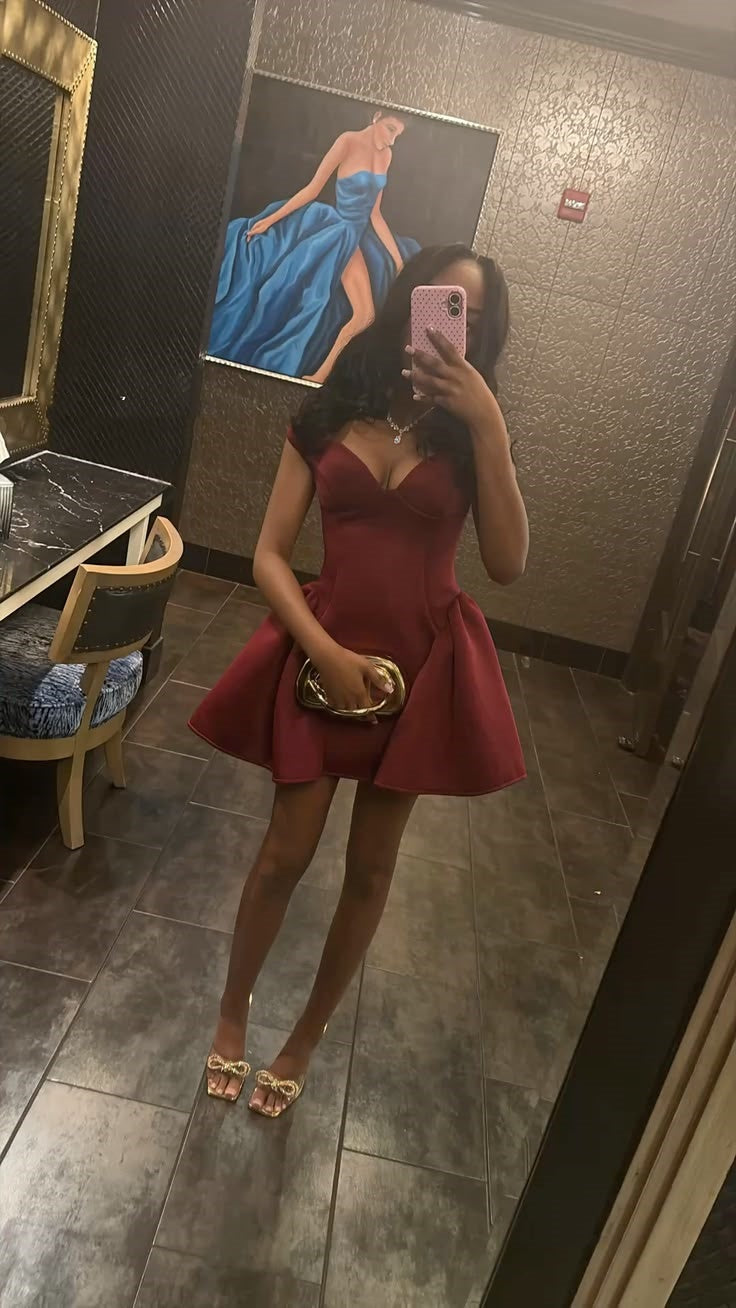 Sexy Homecoming Dresses Outfit inspo Ball Gown Sweetheart Burgundy Satin Hoco Dres Birthday Cocktail Outfits RB9178