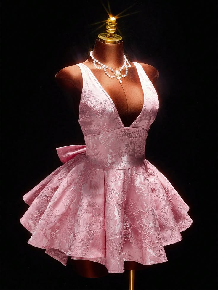 Robe courte de bal mignonne rose en dentelle à licou, robe de soirée, tenues d'anniversaire RB4161