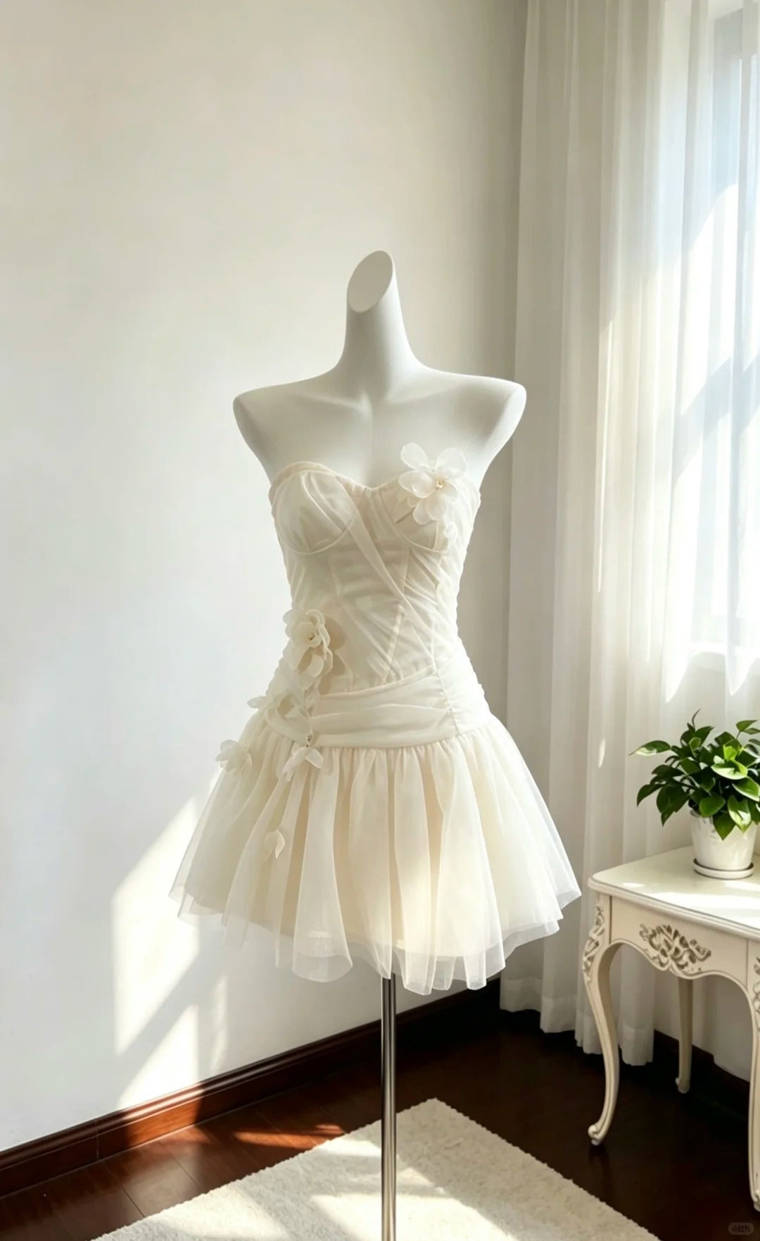 Cute A Line Sweetheart Tulle White Mini Short Cocktail Gown Homecoming Dresses Ideas Hoco Outfits RB4883