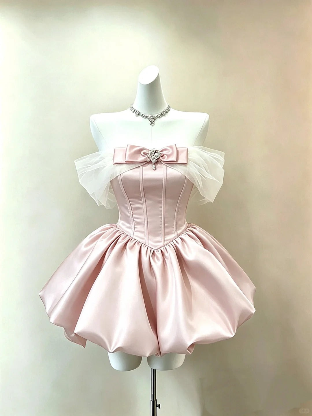 Beautiful Ball Gown Off The Shoulder Pink With Bow Graduation Dresses Inspo Senior Homecoming Outfits RB4714