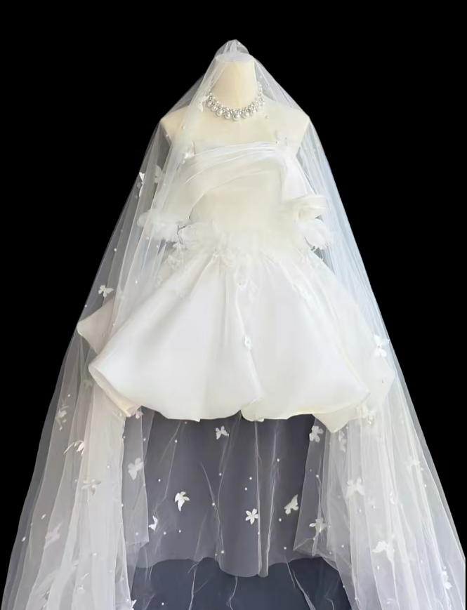 Pretty Ball Gown Off The Shoulder White With Flowers Mini Party Homecoming Dress High School Ideas Inspo Short Birthday Outfits RB7360