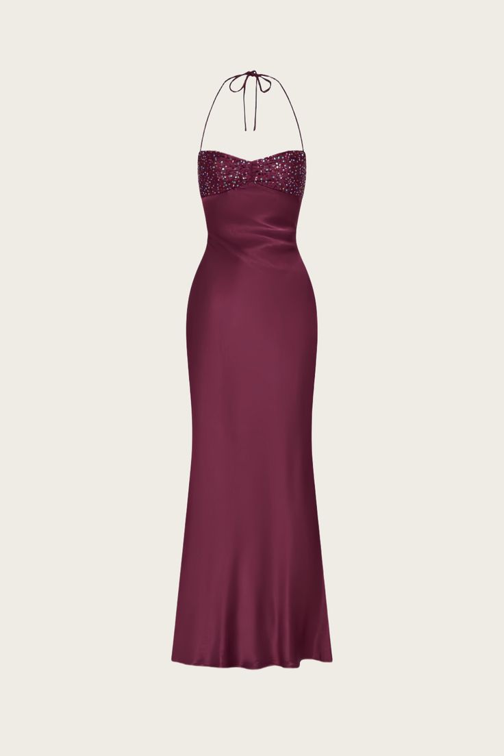 Elegantes Meerjungfrauen-Abendkleid mit Spaghettiträgern, burgunderrotem Satin, langes Abendkleid, formelles Partykleid, Vestidos De Dia AB573