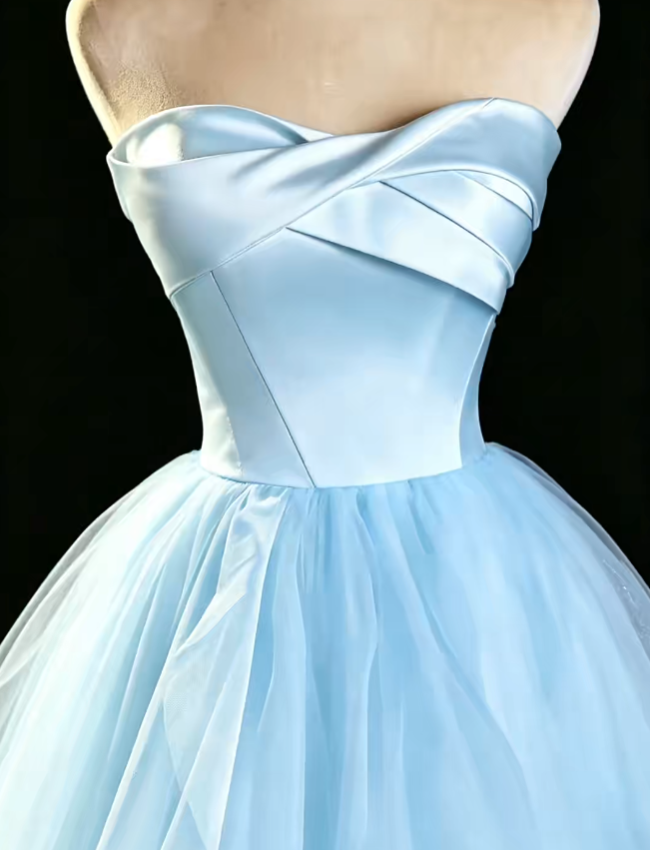 Unique Ball Gown Sweetheart Blue Tulle University Ideas Homecoming Dresses Inspo Short Hoco Court Gowns RB7179