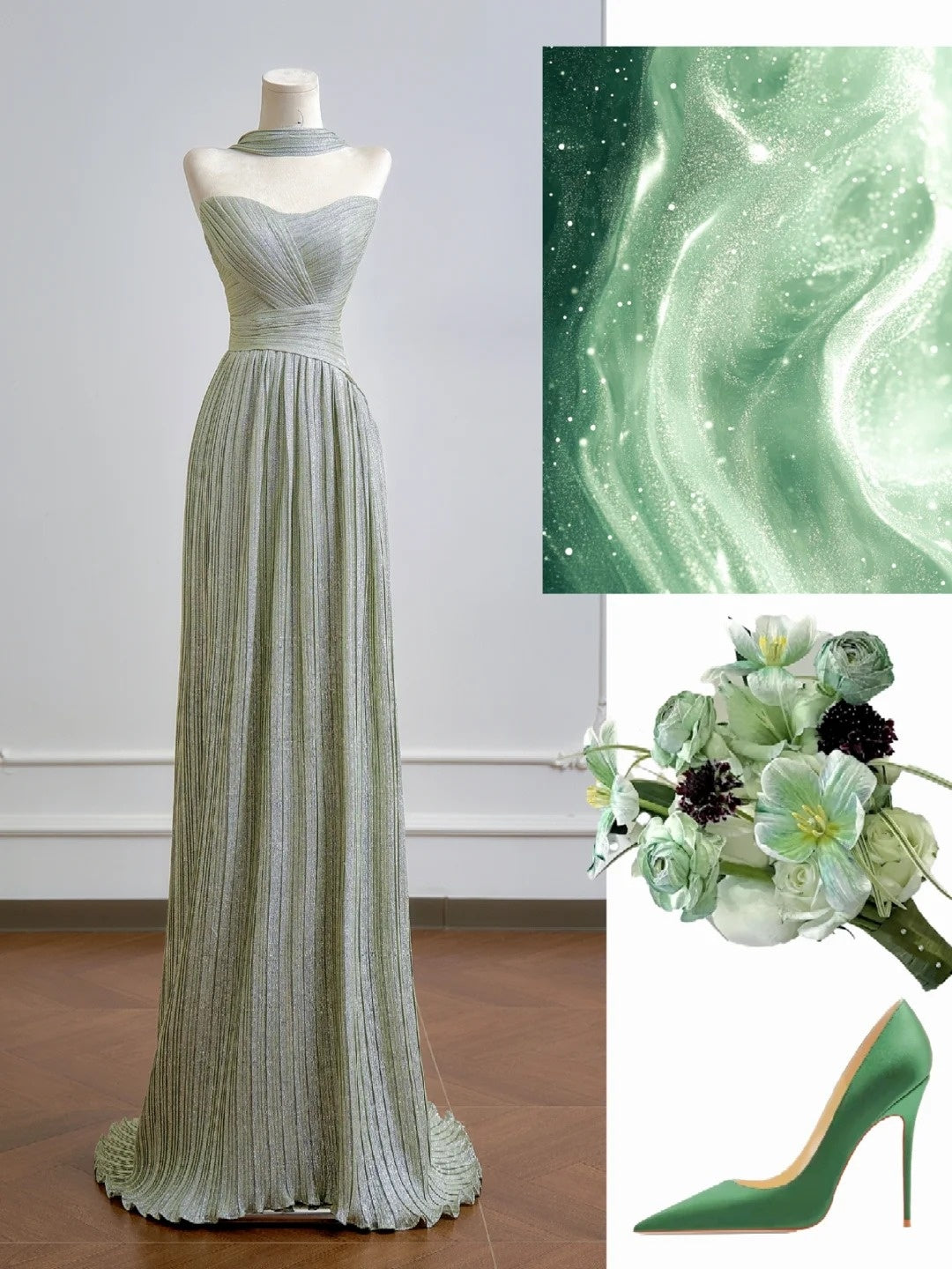 Romantic A Line Strapless Sage Green Long Prom Dresses Impress 18th Birthday Outfits Party Gown N394