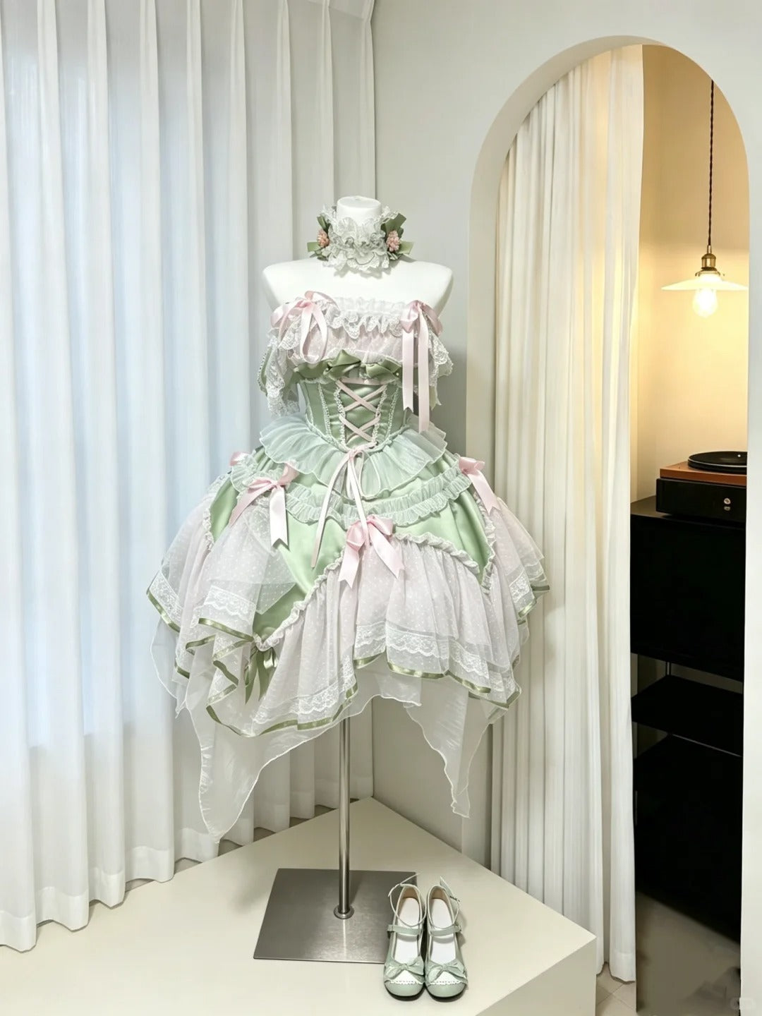 Robe de bal bustier vert doux pour adolescentes, courte, mini, inspiration senior, tenues d'anniversaire, robes de retour à la maison RB3970