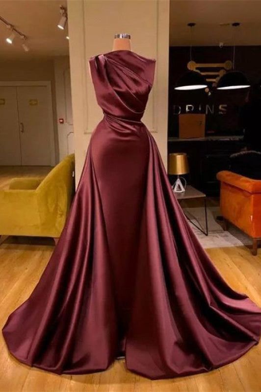 Burgundy Long Mermaid Evening Dress Party Gowns N1860