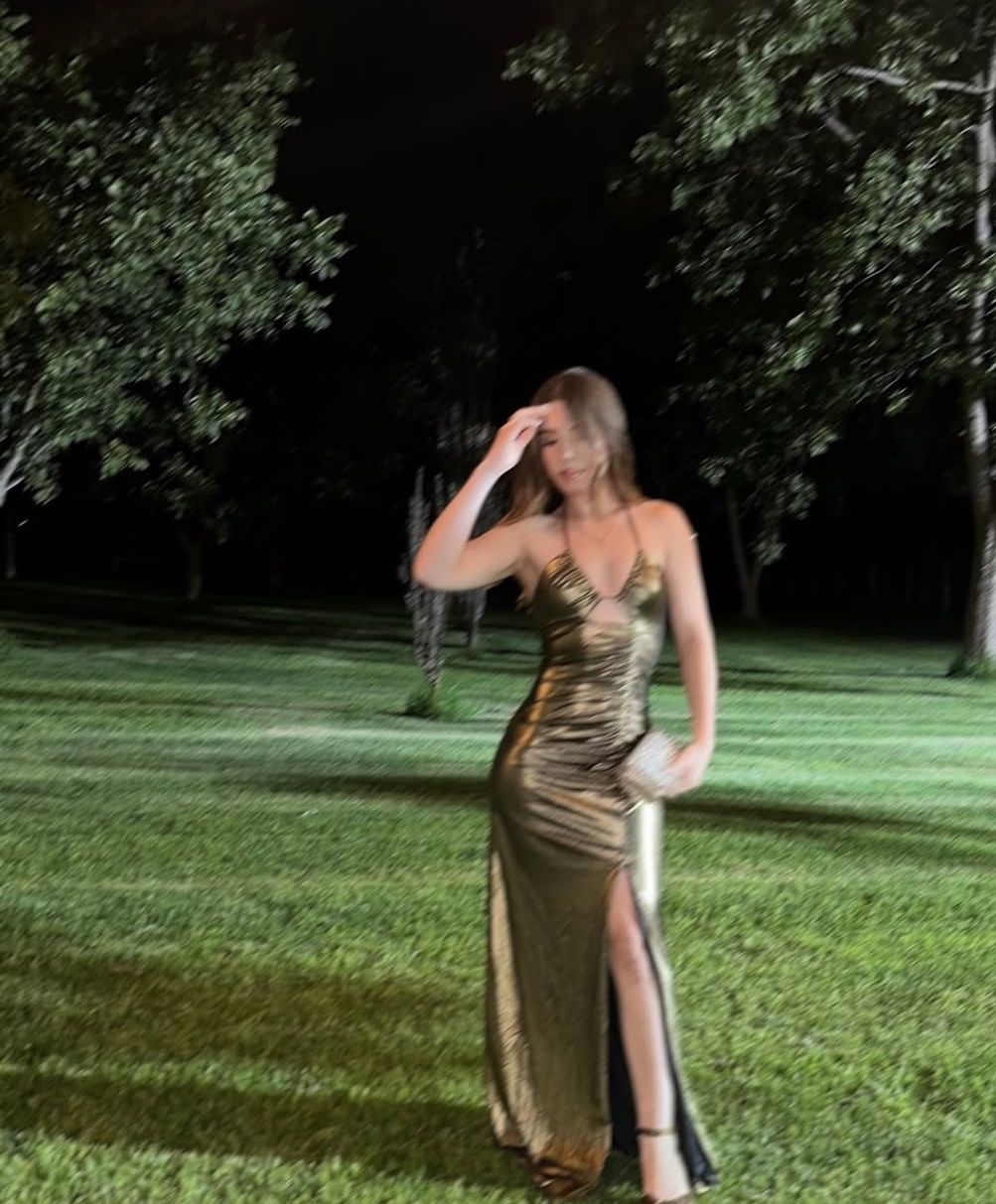 Robe de bal longue sirène vert foncé simple en satin scintillant AB1604