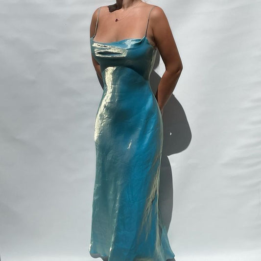 Elegantes Meerjungfrauenkleid mit Spaghettiträgern, ärmellos, langes Abendkleid, Ballkleid N2541