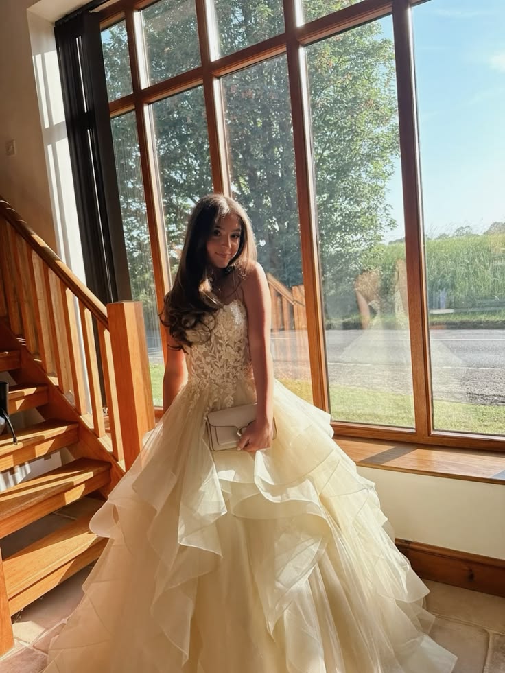 Cute Ball Gown Spaghetti Straps Tulle Yellow Long Prom Dress Birthday Sweet 15 16 Birthday Outfits RC1330