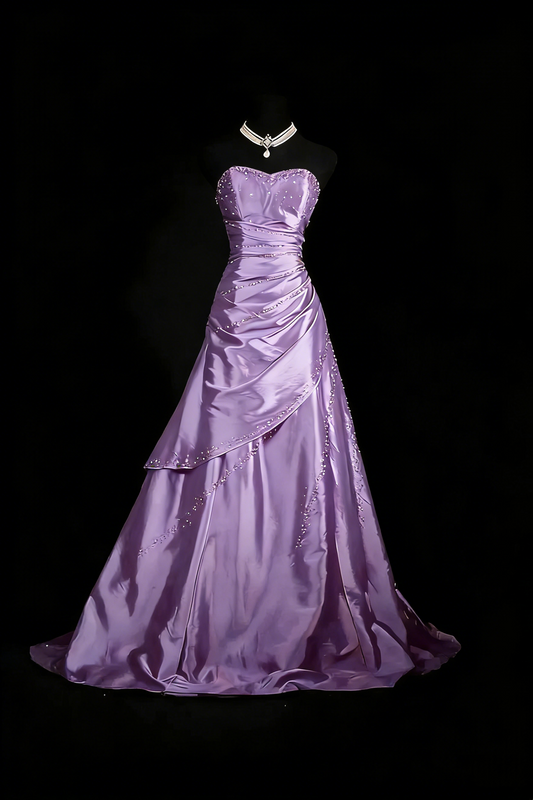 Robes de bal en satin, décolleté en cœur, robe de soirée perlée, robe de soirée NN777
