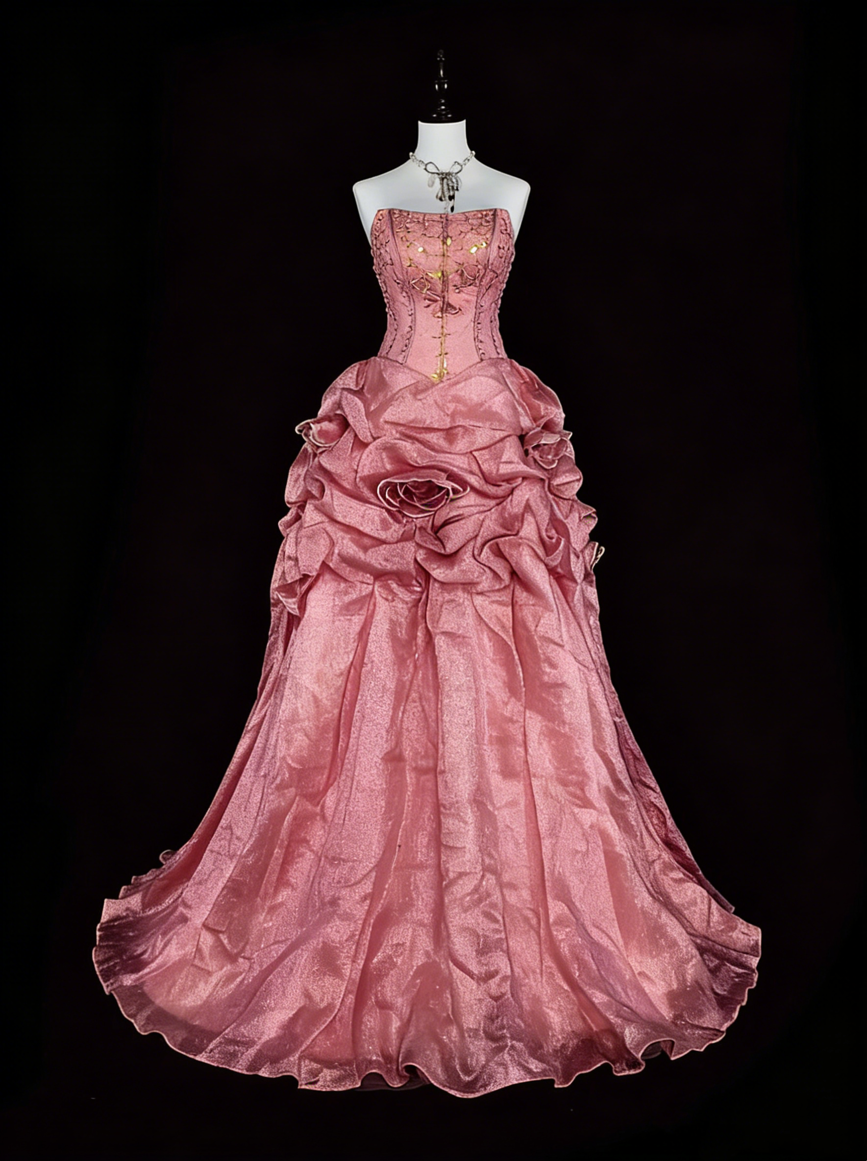 Vintage Prom Dresses Aesthetic 1950s Retro Ball Gown Strapless Pink Lo RubyFashionDress Vintage Prom Dresses Aesthetic 1950s Retro Ball Gown Strapless Pink Lo RubyFashionDress