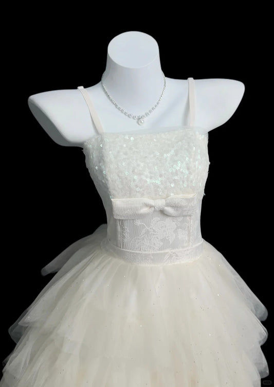 Cute Ball Gown Straps Ivory Tulle High School Ideas Homecoming Dress Inspo Birthday Dresses Senior Graduation Outfits RB7219