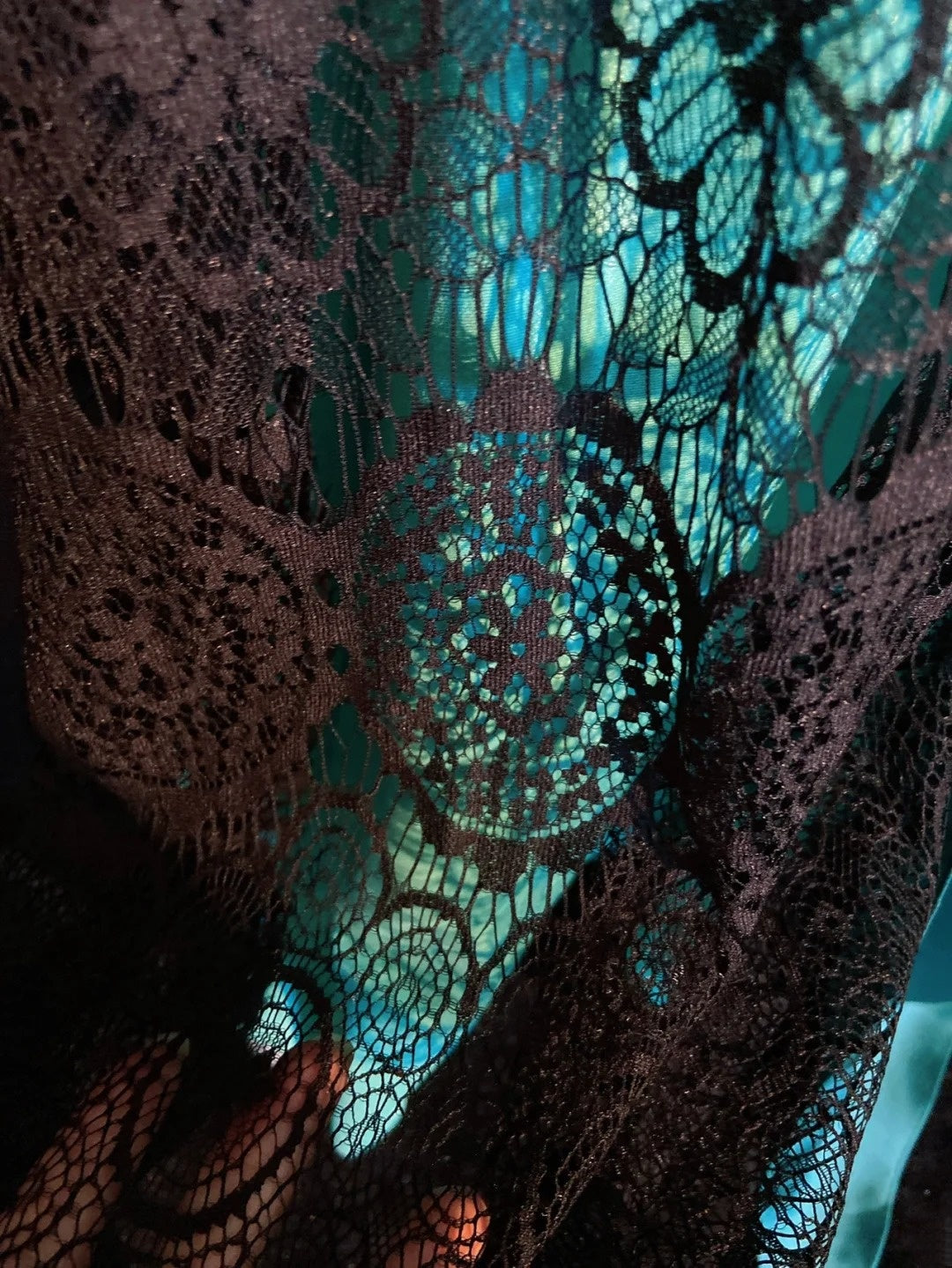 Vintage Prom Dresses Inspo Mermaid Sweetheart Blue With Black Lace Ruffled For Women Formal Dress N3248