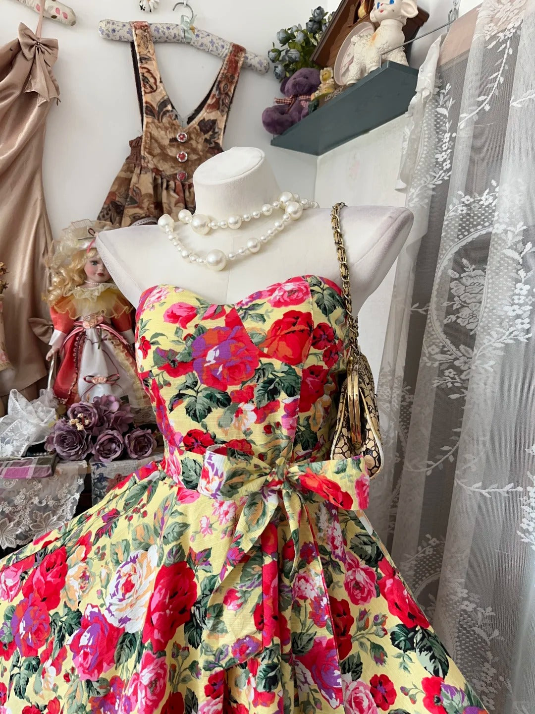 Vintage Ball Gown Sweetheart Floral Satin Short Cocktail Homecoming Dresses Ideas Hoco Outfits RB5298