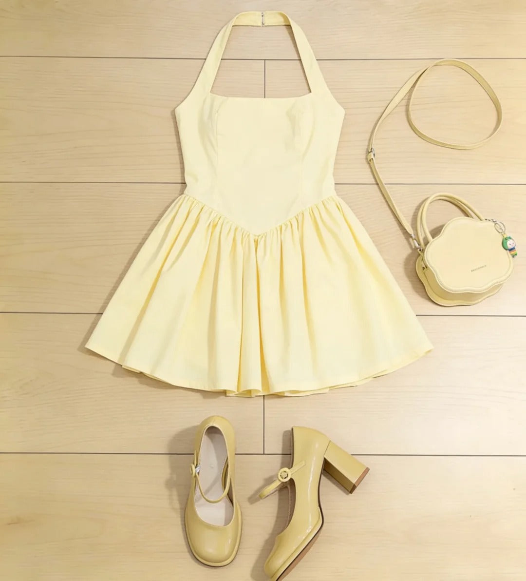 Timeless Short Homecoming Dresses A Line Halter Yellow Short Graduation Mini Hoco Dress RB4694