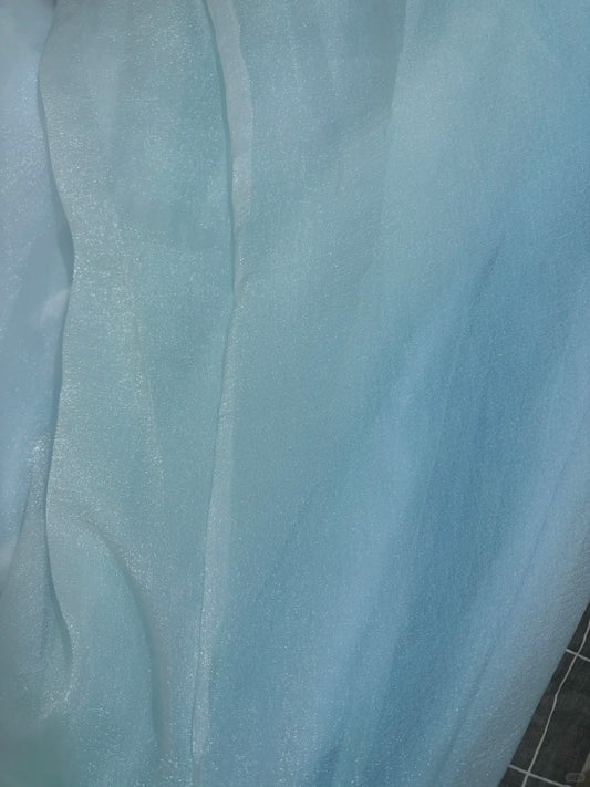 Prom Dress Long Floor Length Ball Gown Strapless Tulle Blue Formal Evening Gown For Women RC0356