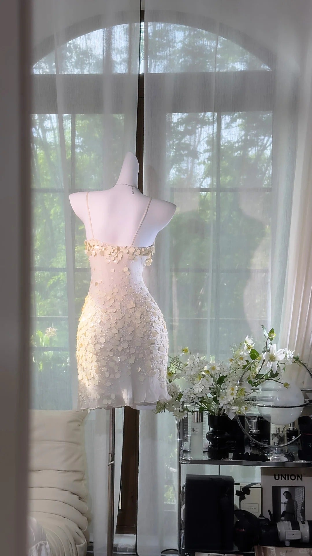 Niedliche Scheide Spaghettiträger Weiß Kurz Ideen 16. Geburtstag Kleid Homecoming Outfits N3549