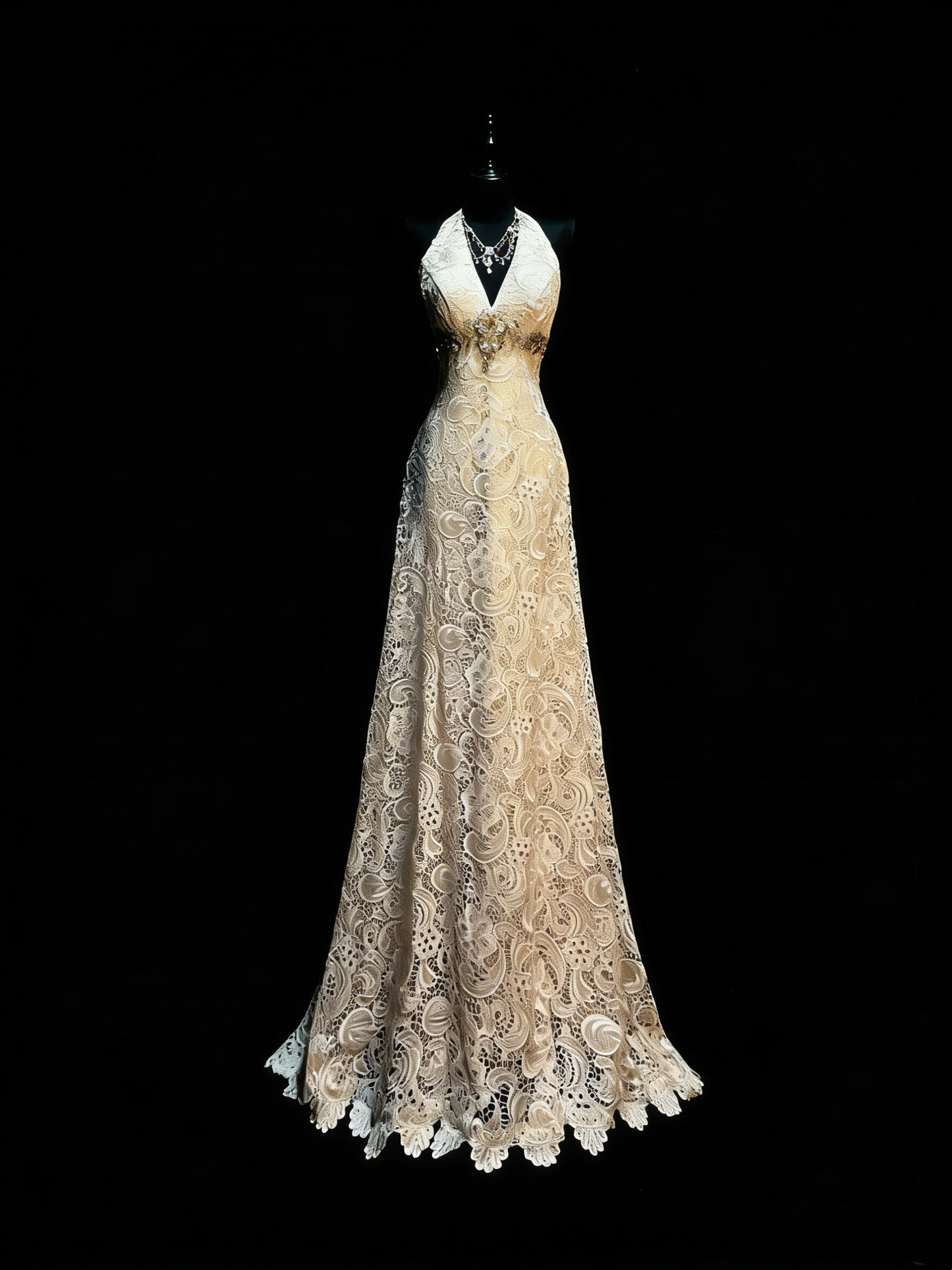 Elegantes, formelles College-Outfit in A-Linie mit V-Ausschnitt aus Champagnerspitze, langes Ballkleid für Teenager N1187