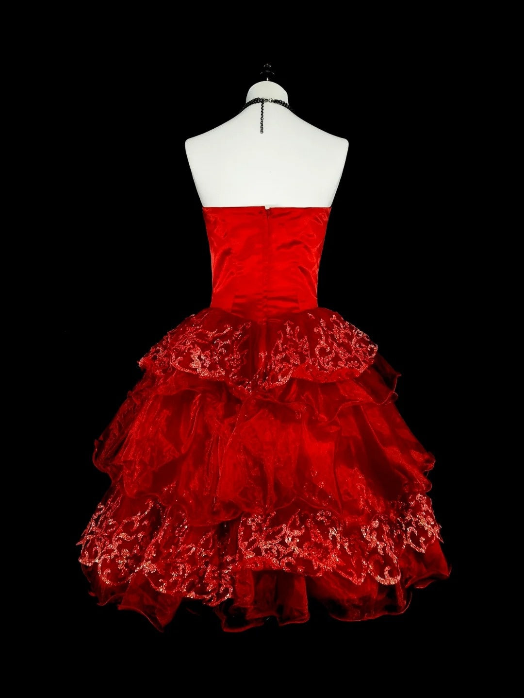 Robe de bal bustier en dentelle rouge unique, inspiration vintage, mode années 2000, robes de bal de promo courtes, inspiration robes de retour à la maison N2012