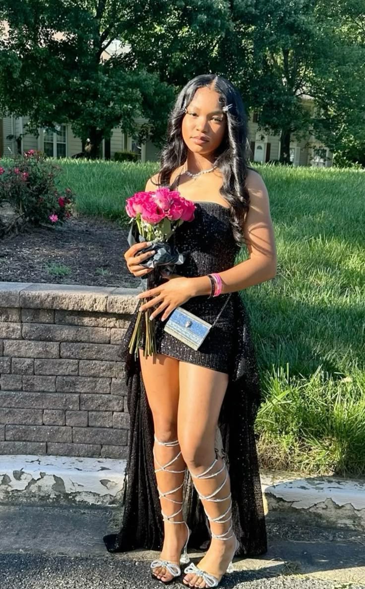 Sexy Sheath Strapless Little Black Sequin Mini Homecoming Dresses Freshman High Shool Grad Hoco Outfits RB4560