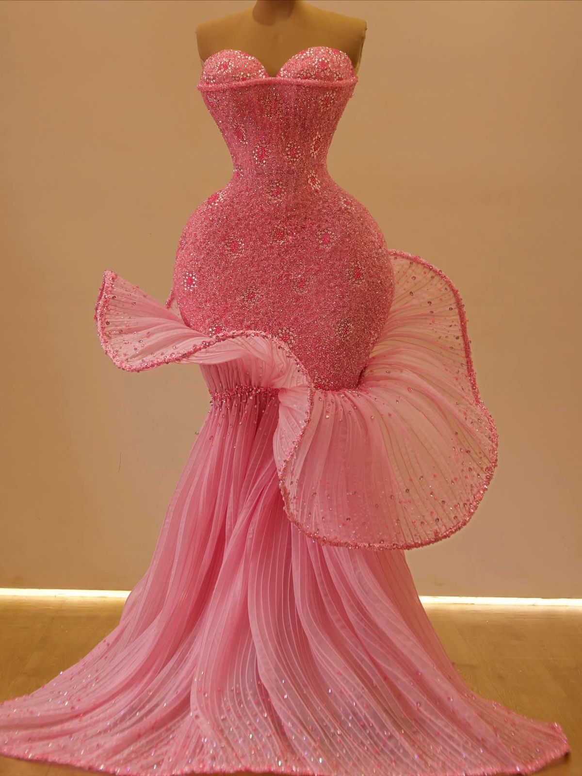 Shinning Mermaid Sweetheart Pink Sequins Long Prom Dresses Inspiration Evening Gowns For Women Formal Party Dress AB1272