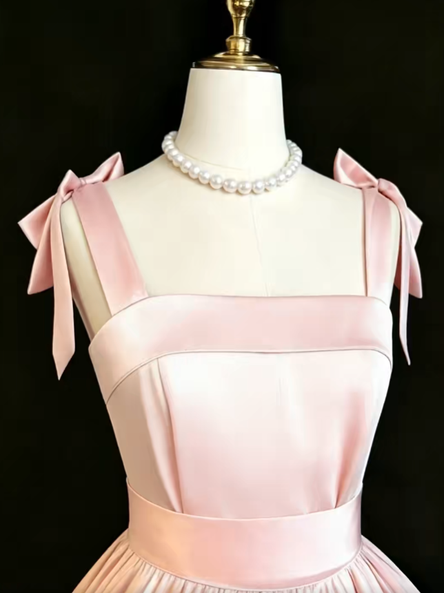 Cute Ball Gown Spaghetti Strap Pink Tea Length High School Ideas Homecoming Dress Inspo Birthday Dresses Senior Graduation Outfits RB7198