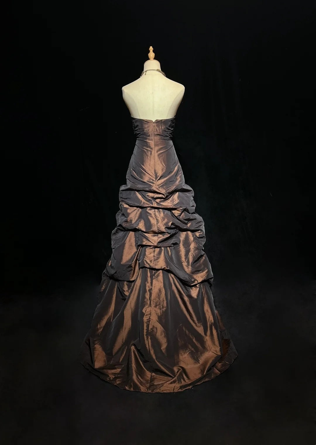 Robes de bal vintage esthétiques Années 50 Robe de bal rétro bustier longue couleur chocolat N2322