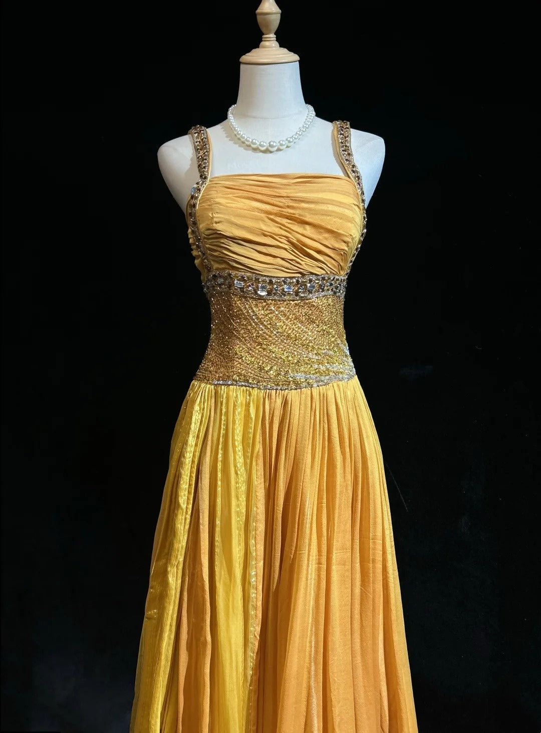 Elegant A line Square Yellow With Beading 18th Birthday Elegant Outfit Formal Prom Dresses N4198