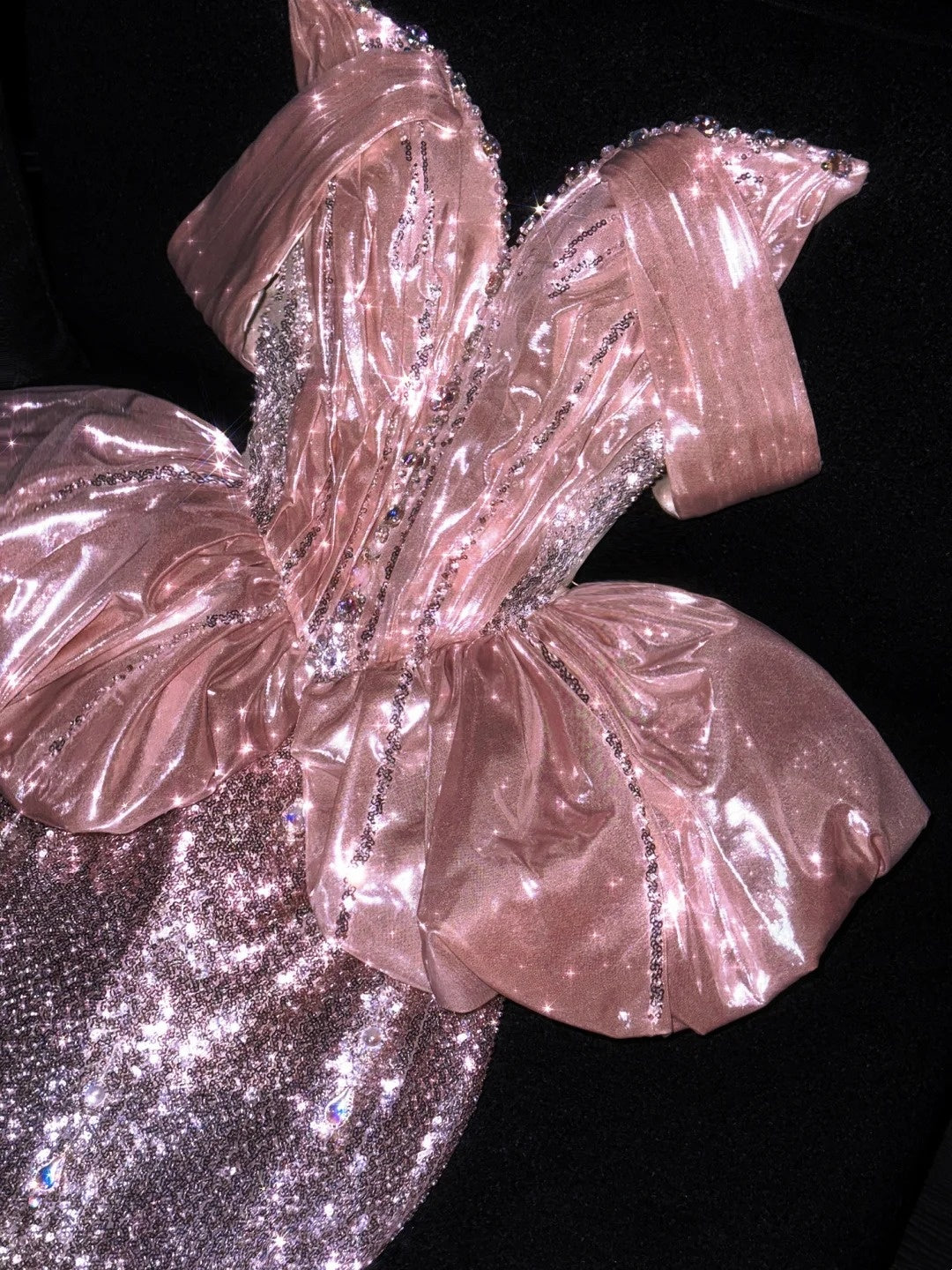 Prinzessin Meerjungfrau trägerloses pinkfarbenes Pailletten-Abendkleid, langes formelles Abendkleid, formelles Kleid zum 18. Geburtstag, Ballkleid N737