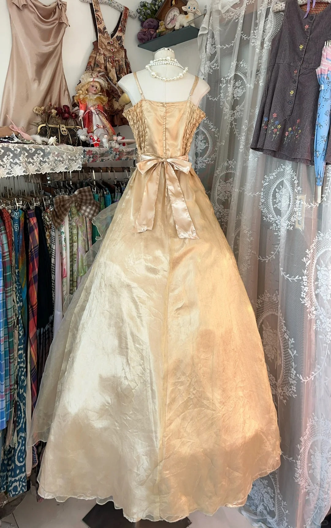 Robe de bal modeste sans bretelles en organza doré, longue robe de soirée, tenue pour un 21e anniversaire, robe de remise de diplôme N927