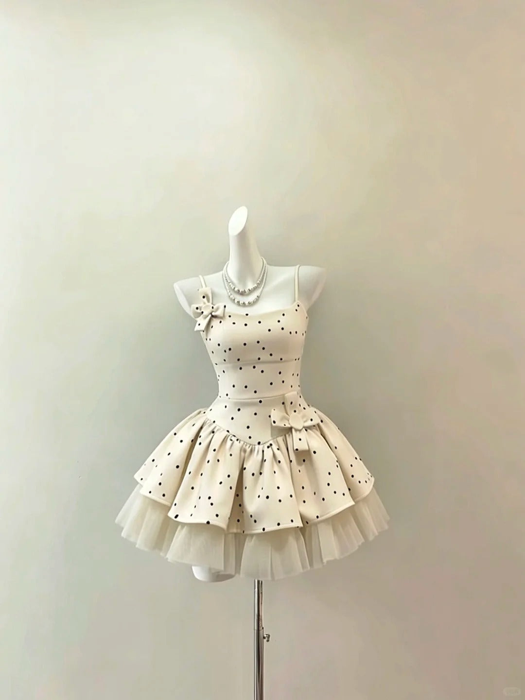 Classy Ball Gown Spaghetti Strap Satin Dot Polka Night Short Graduation Dress Inspo Senior Homecoming Outfits RB4850
