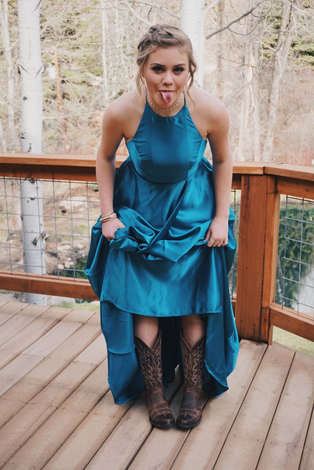 Nouvelle robe de bal longue en satin bleu sarcelle, coupe trapèze, dos nu, inspiration pour soirée formelle AB1651