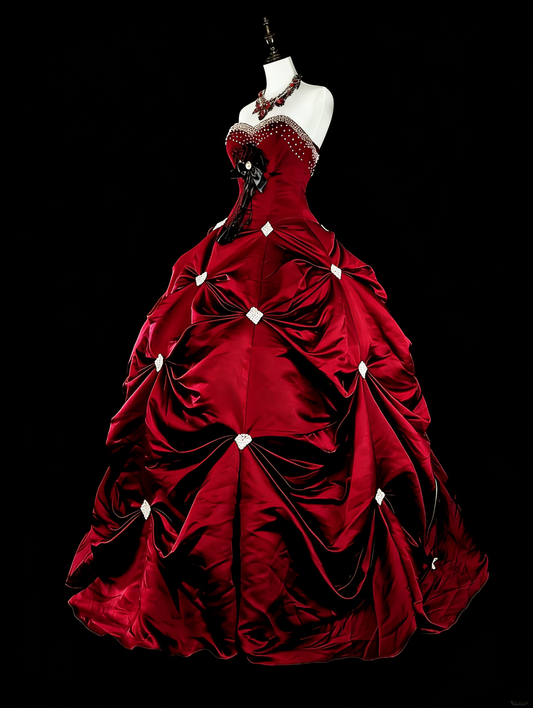 Vintage Ball Gown Sweetheart Burgundy Tiered Layers Sweet 16 Dresses Quinceanera Dress Long 15 Vestidos De Fiesta N1827