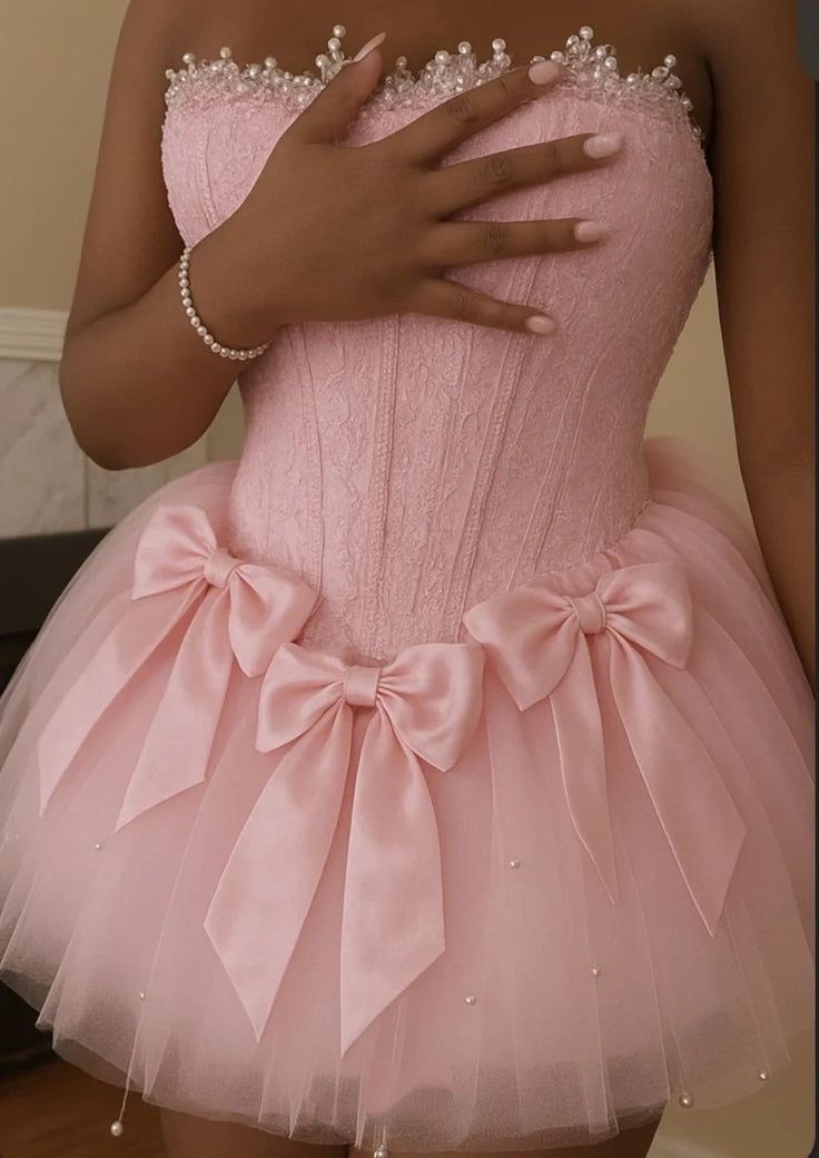Cute Ball Gown Strapless Pink Tulle Hoco dress inspo Short Homecoming Dresses 2026 RB6855