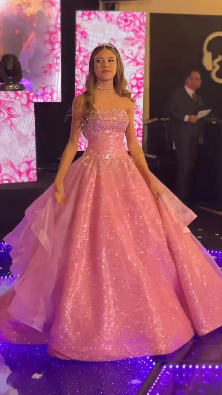 Robe de bal modeste sans bretelles ornée de perles, rose, longue, pour une fête d'anniversaire de 16 ans, robe de soirée AB1128