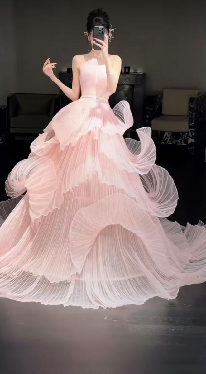 Robe de bal longue rose vintage, robe de soirée à col montant pour femme AB1467