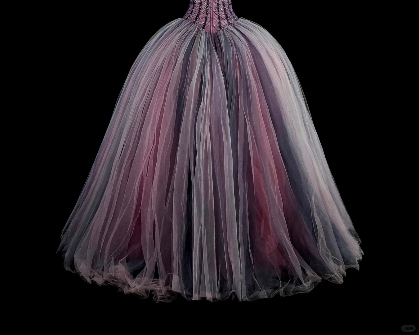 Princess Ball Gown Strapless Purple Tulle With Beaded Sweet 16 Dresses Quinceanera Dress N3416