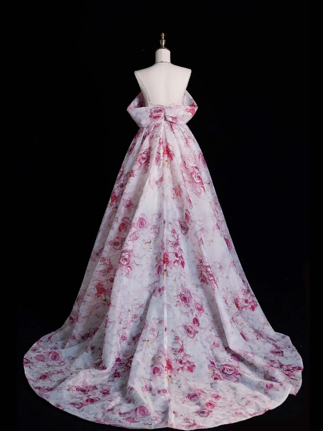 Modest Ball Gown Off The Shoulder With Short Sleeves Pink Floral Long Prom Dress For Women Girls Evening Dresses N653