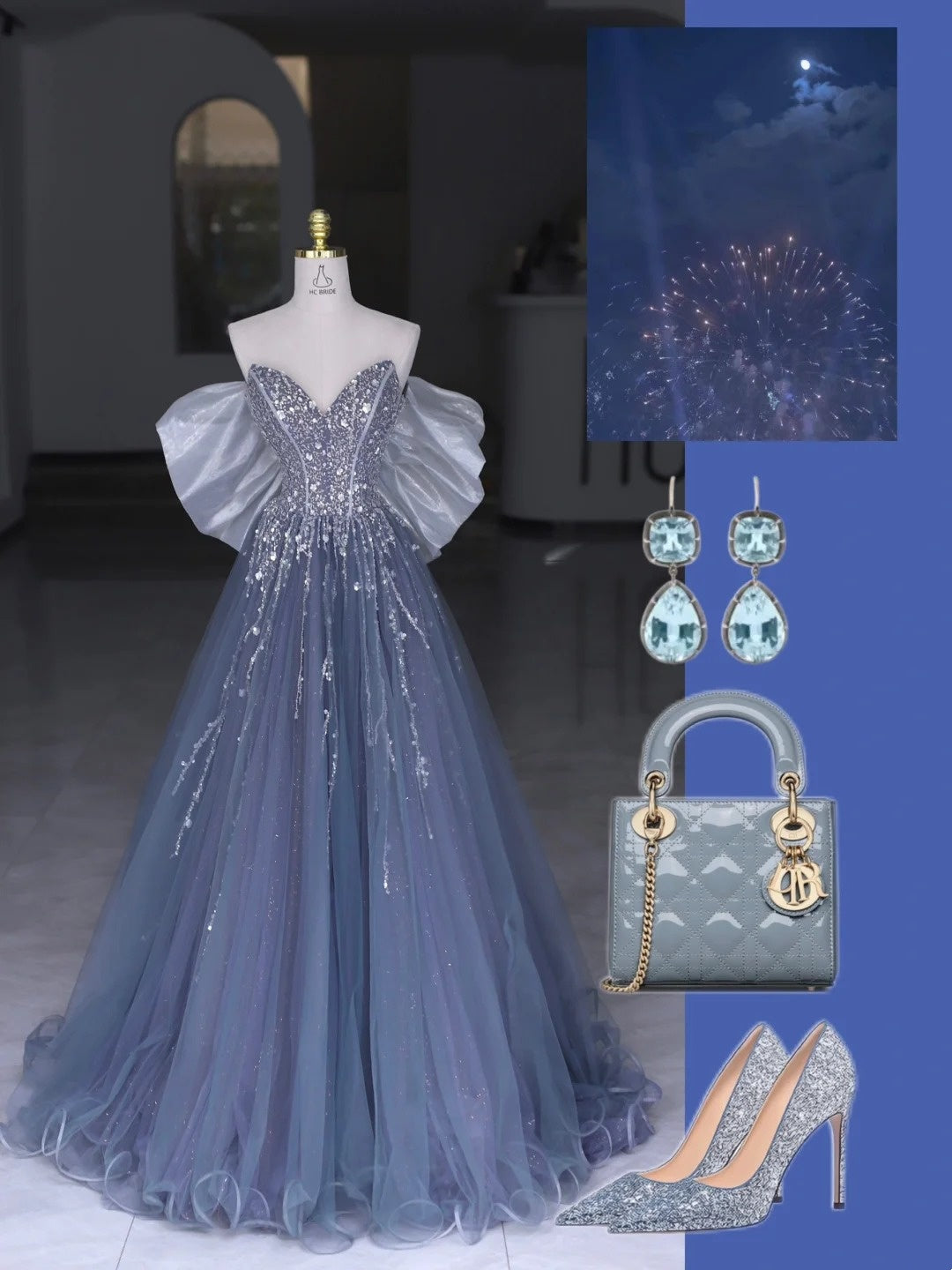 Robes de bal modestes Robe de soirée en tulle gris ornée de paillettes pour bal de promo N2980