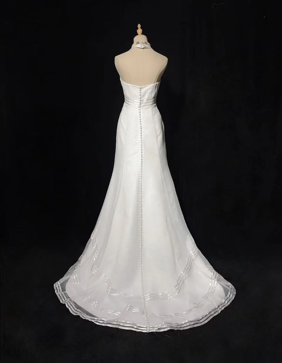 Robes de mariée vintage années 20 style sirène dos nu, blanches unies pour jardin d'été, longue robe de mariée N3702