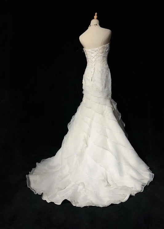 Märchen Fantasie Kunst Hochzeitskleider Meerjungfrau Sweetheart Weiß Lange Brautkleider N2867