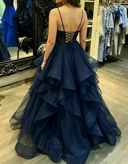 Elegantes Ballkleid mit transparentem Korsett – Inspiration für formelle Abendkleider für Damen und Mädchen – Lange Abendkleider AB1844