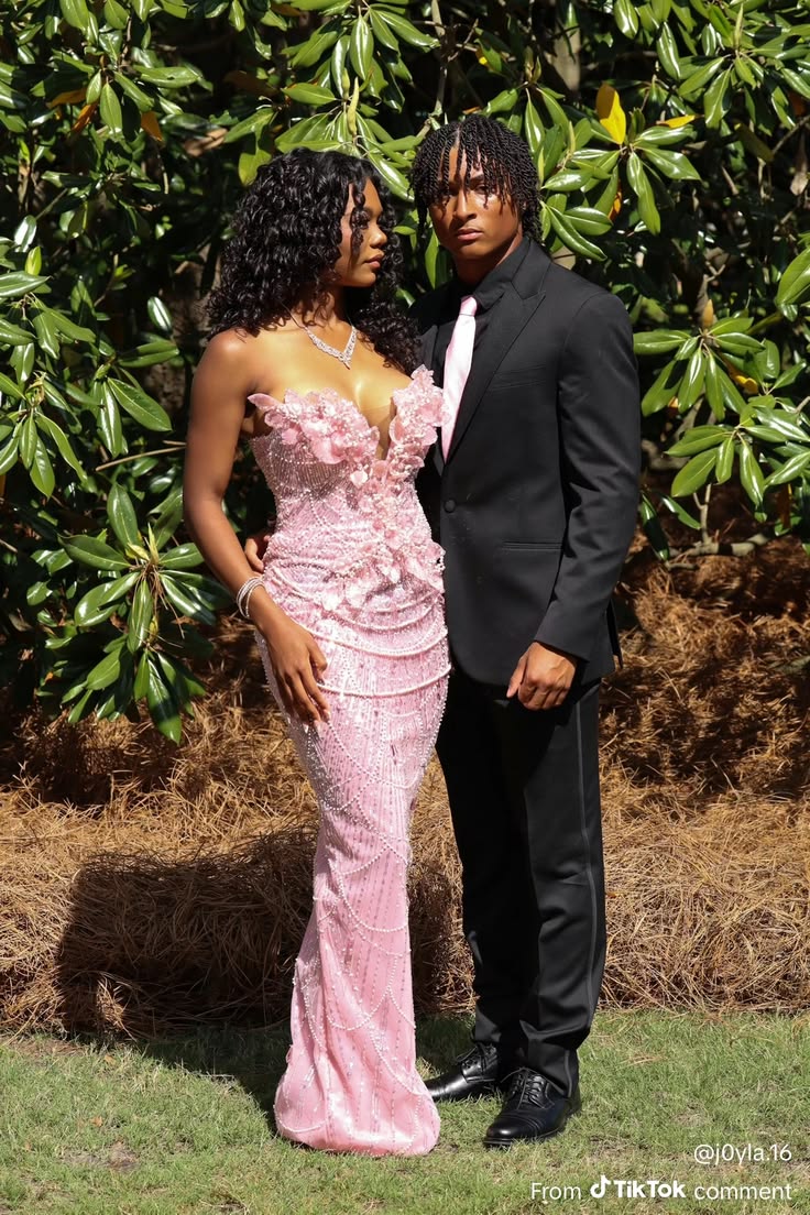 Glitzerndes süßes, langes Partykleid in Pink, Abschlussballkleider mit Blumen, Meerjungfrauen-Bodycon für Damen N4088