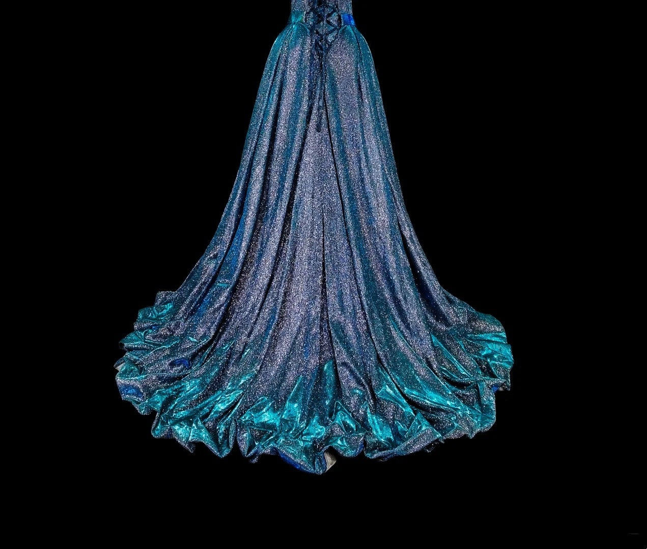 Robe de bal vintage bleu marine à sequins, décolleté cœur, années 70, longue, idéale pour les soirées (N1832)