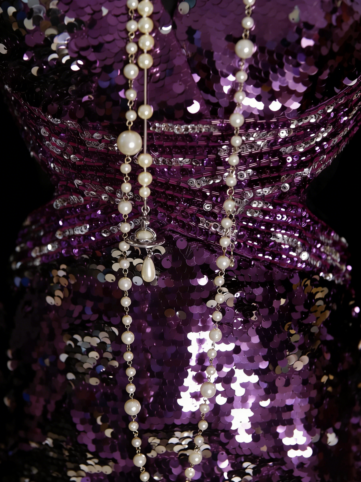 Vintage Prom Dresses Aesthetic 1960s Retro Grape Sequins Backless Mermaid Long Party Dress N2136