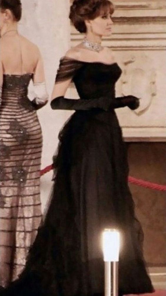 Robe de bal vintage noire pour anniversaire, robe de soirée à épaules dénudées, tenue de bal, robe de cérémonie N532