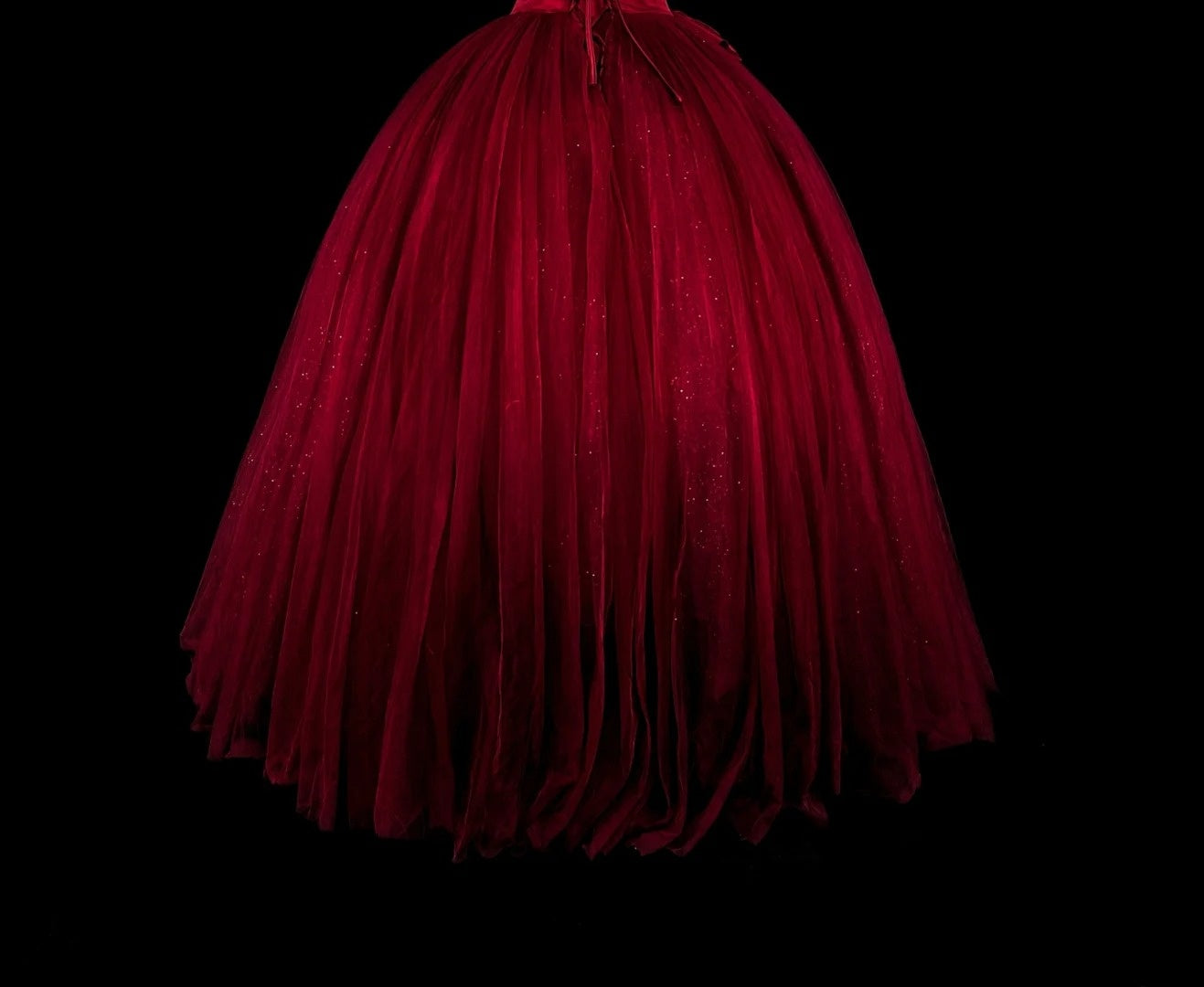 Robes de bal de promo modestes, Robe de bal en tulle bordeaux à col carré, longue robe de Quinceañera N3072