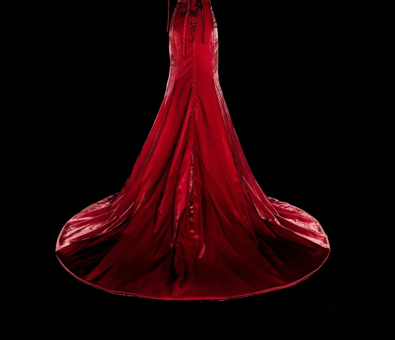 Robe de bal vintage sirène à fines bretelles bordeaux, inspiration classique, robe de soirée formelle N1993