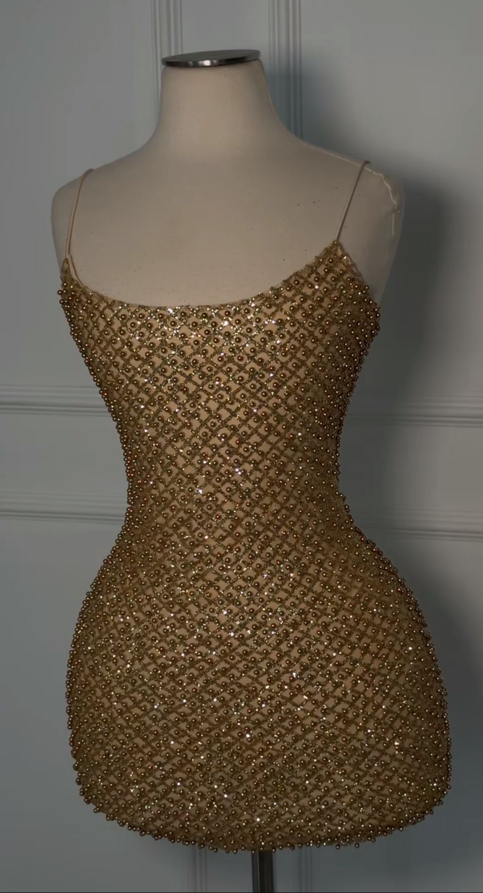 Sparkly Fourreau Bretelles Paillettes Dorées Mini Senior Inspo Robe Courte Anniversaire 17ème Tenues de Soirée Robes de Bal RB3161