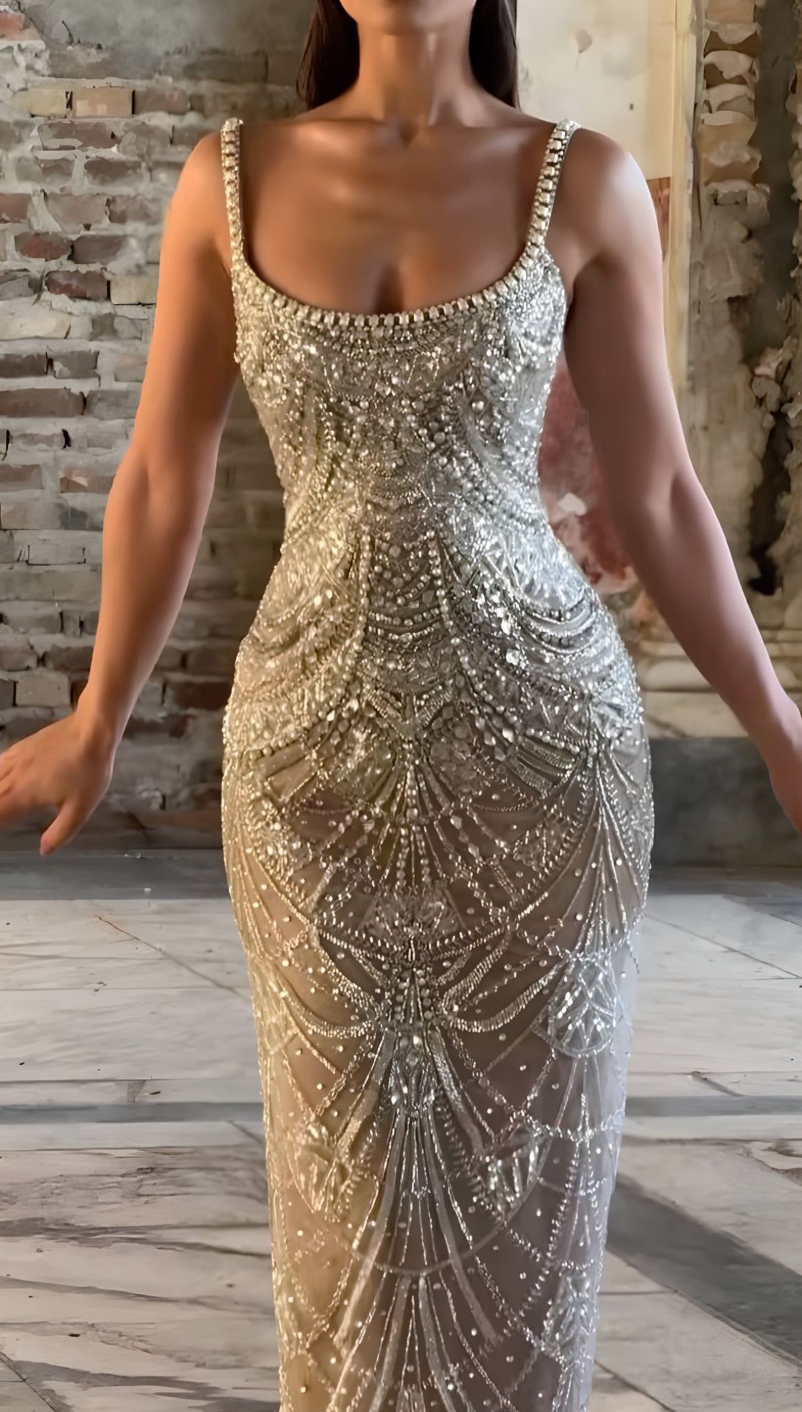 Glitzernde Meerjungfrauen-Kleider mit Spaghettiträgern, Champagner-Perlenbesatz – Inspiration für formelle Partykleider, lange Ballkleider AB1730